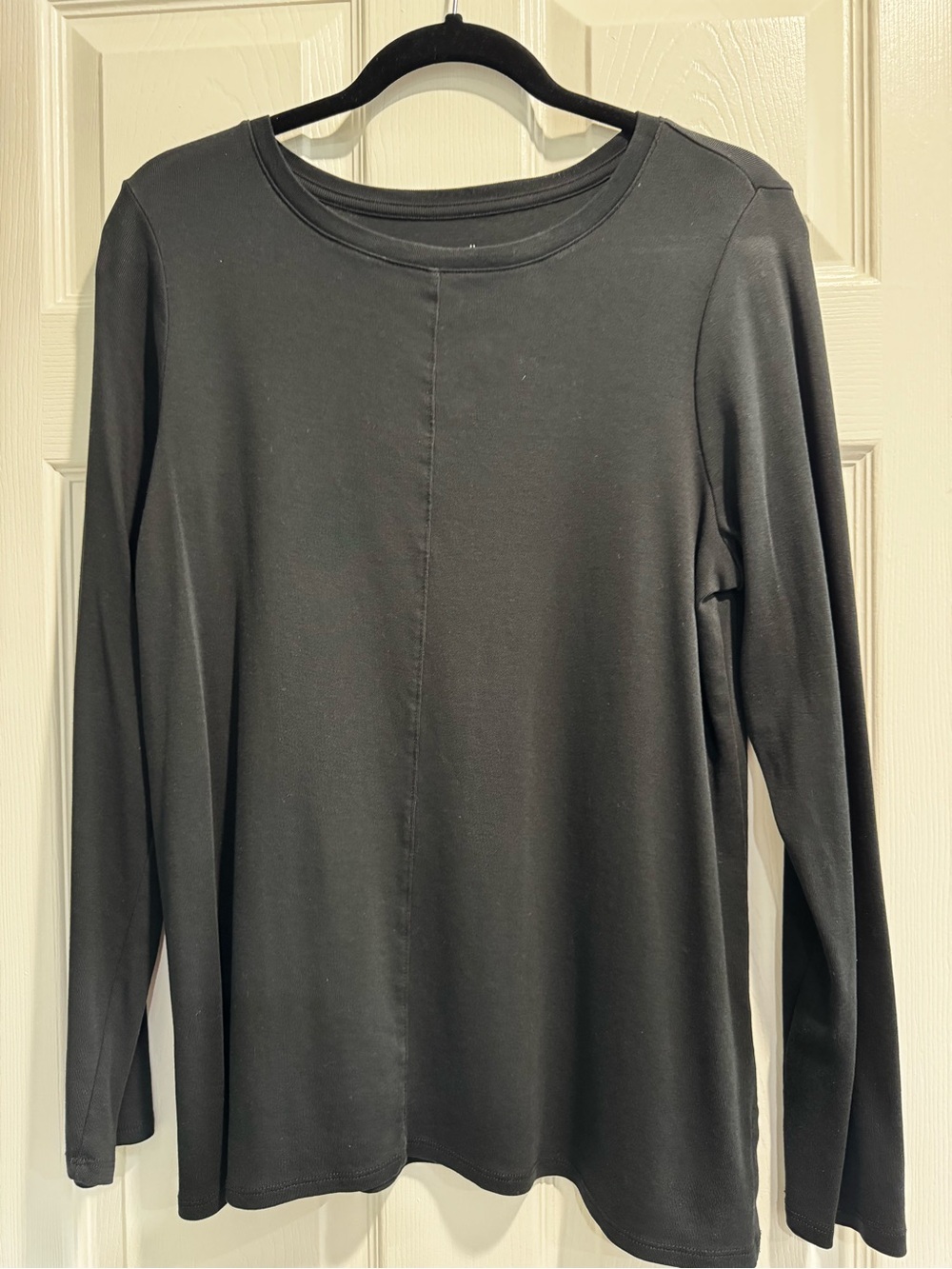 J. Jill Black Long-Sleeve Pima Crew-Neck Tee